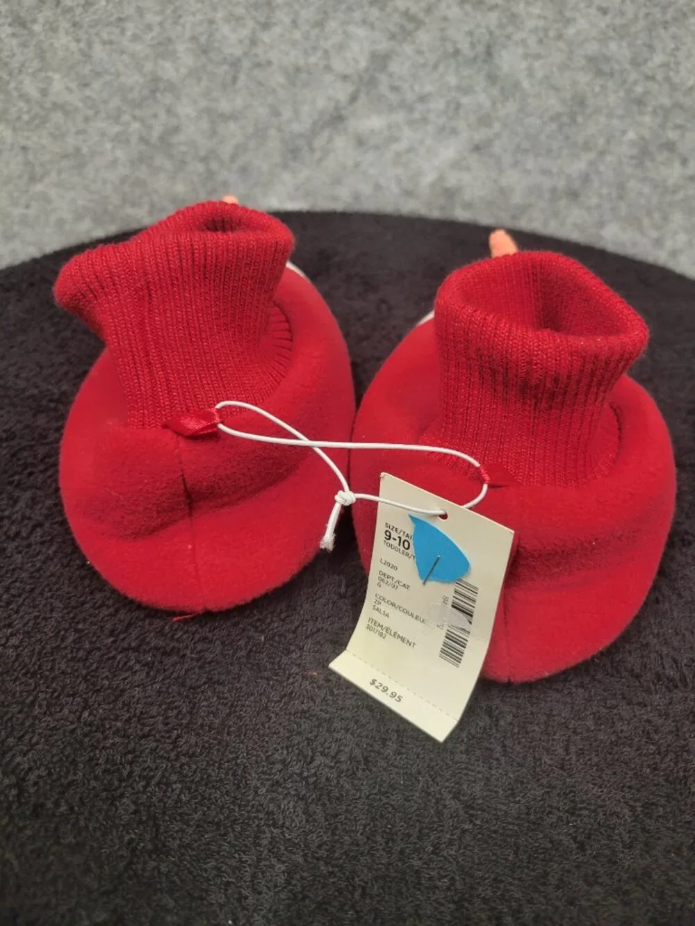 Gymboree snowman slippers size 9/10 red and white